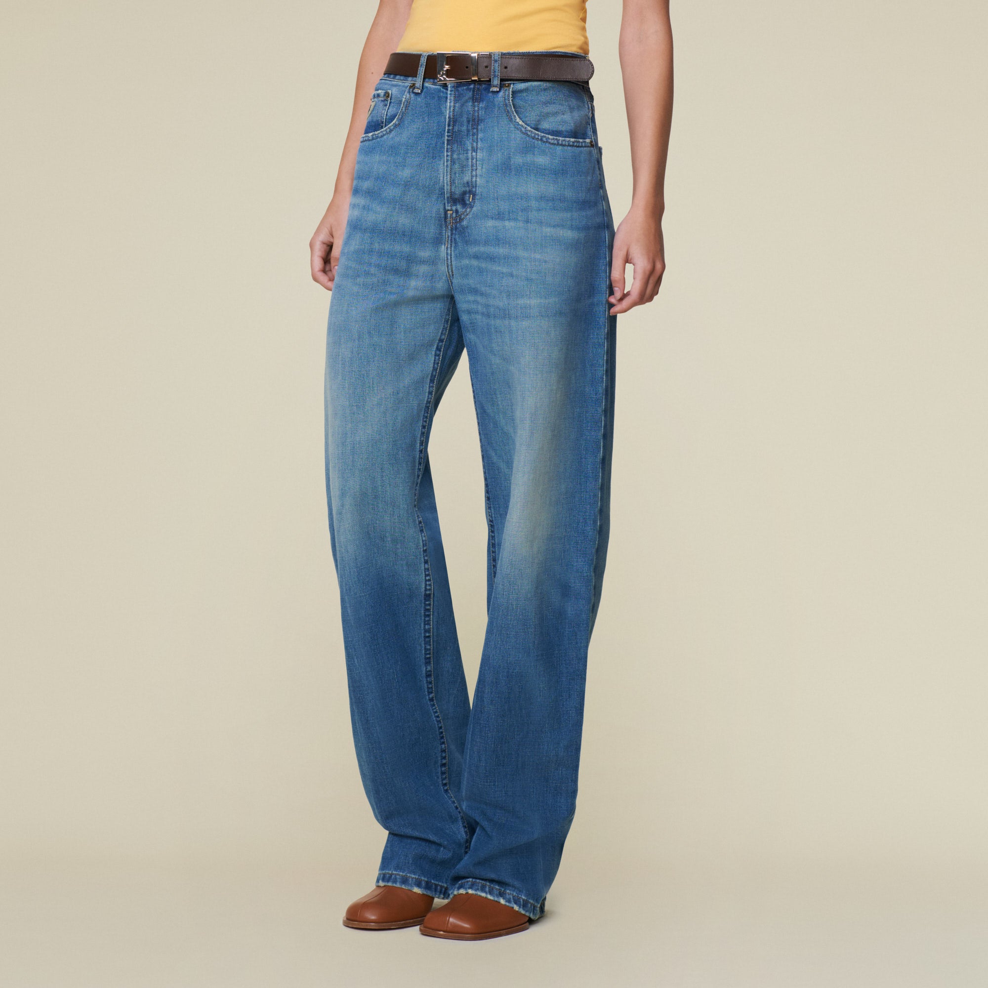 デニム・ジーパン LOIS JEANS (27827574 L34) Skater Loose Mad Smoothic Glaced - Low Rise Wide Fit | Lois
