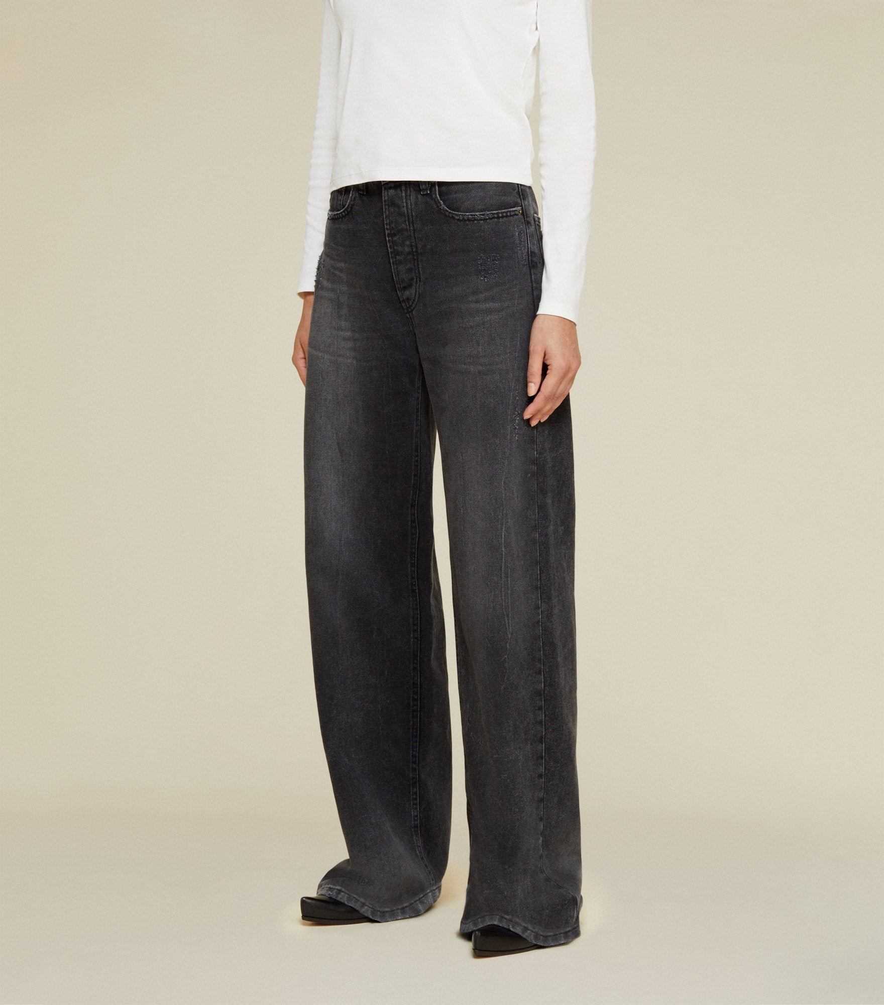 デニム・ジーパン LOIS JEANS LOIS JEANS Jeans Black (2782 7087BLACK STONE) Skater Loose Cole Khol Stone - Low Rise Wide Fit | Lois