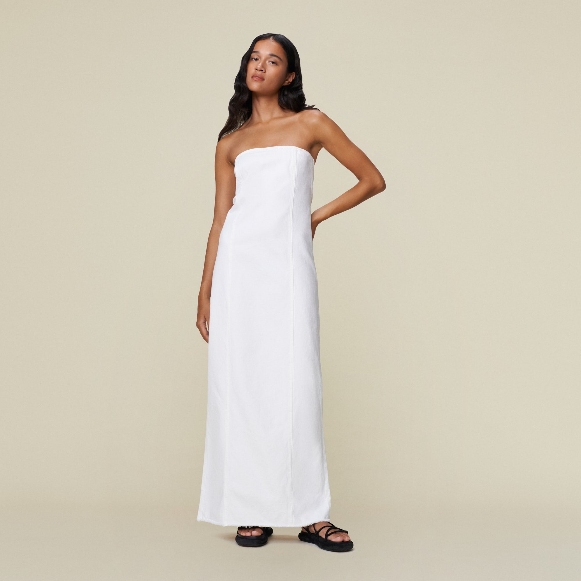 ワンピース LOIS JEANS SS25 White denim Reba dress (33287580 WHITE) Reba Otawa Dress - Strapless Dress | Lois Jeans - Official Store