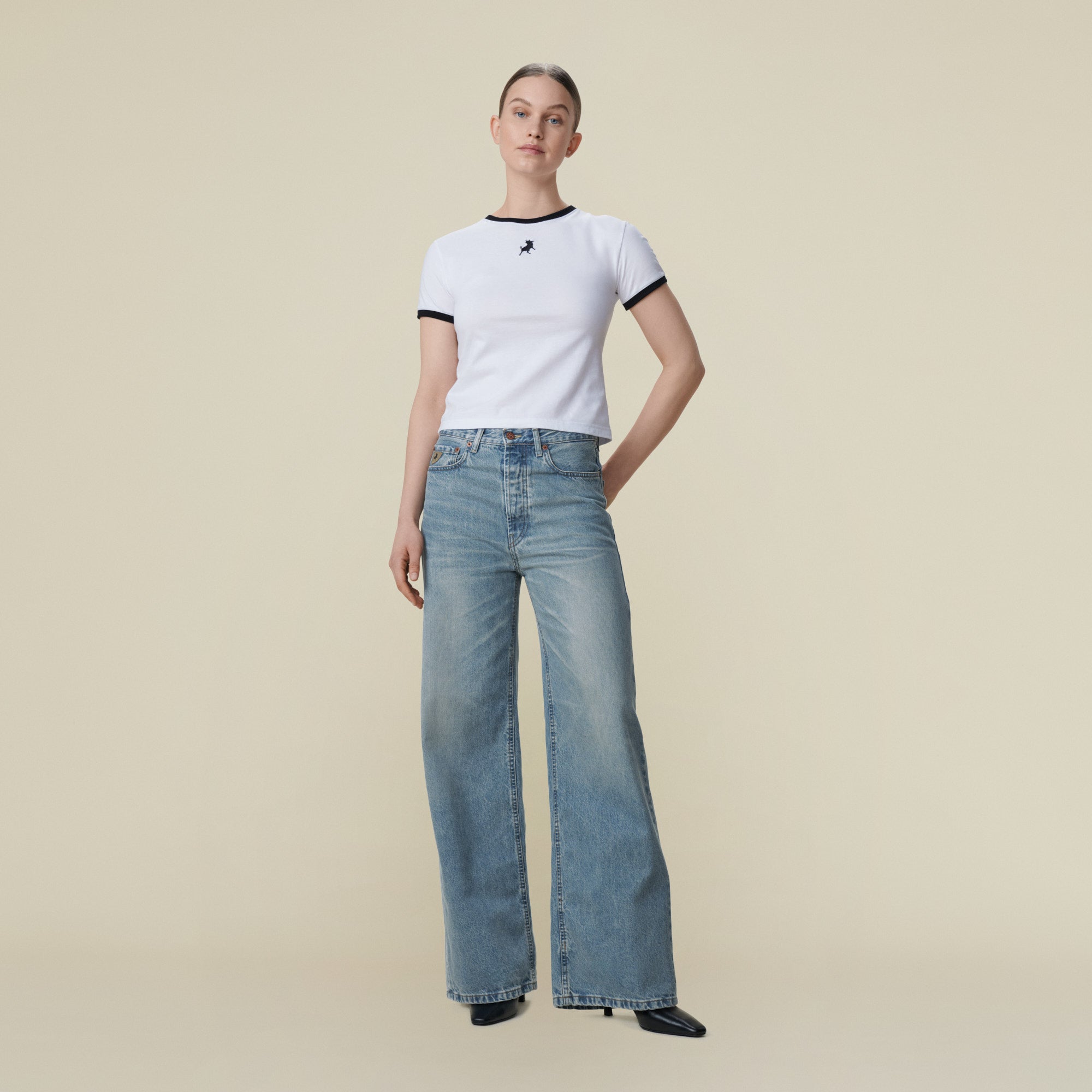 デニム・ジーパン LOIS JEANS (27827574 L34) Skater Loose Jackson Dirty Vintage - Low Rise Wide Fit