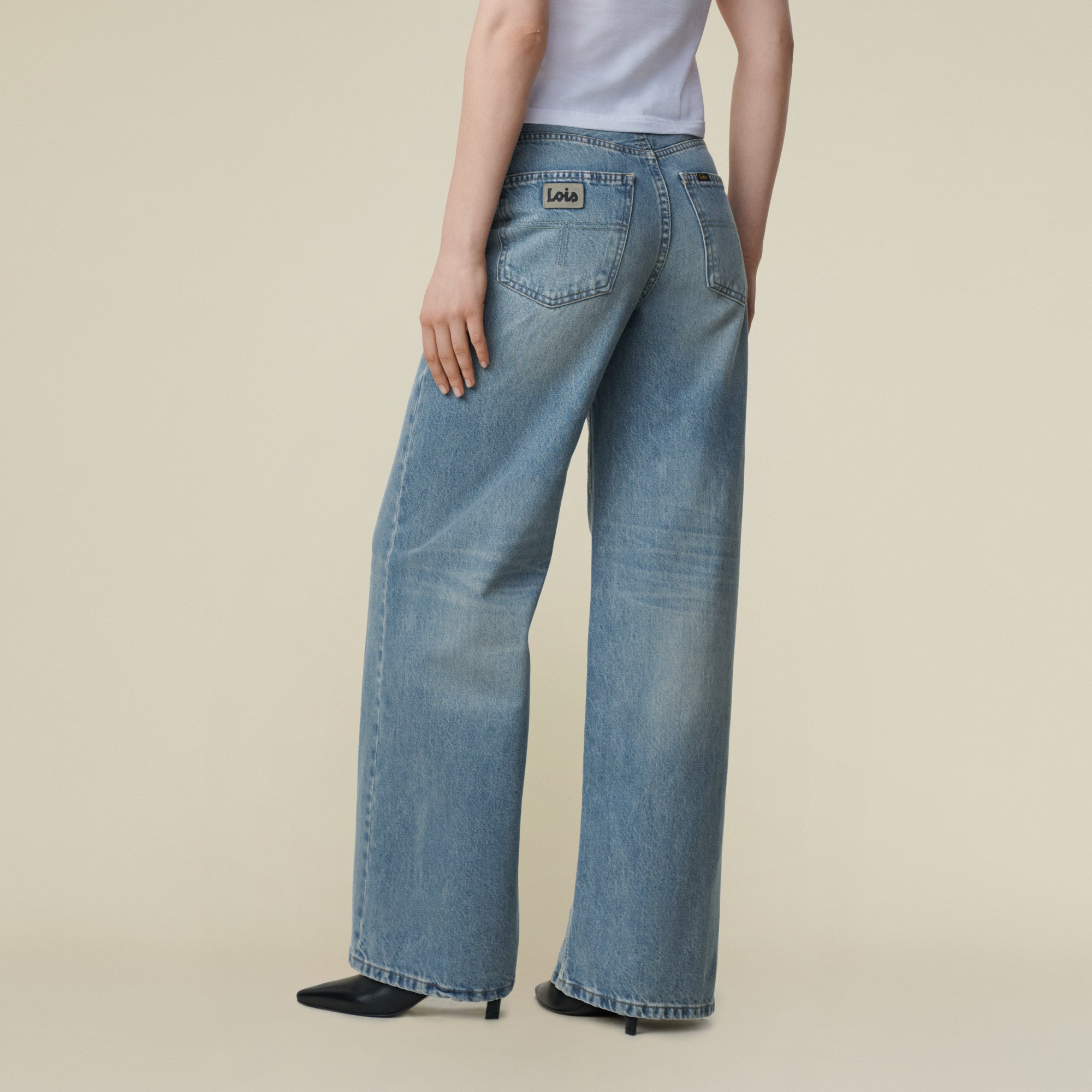 デニム・ジーパン LOIS JEANS SS25 LOIS JEANS Jeans (3230 7577VINTAGE DIRTY) Skater Loose Jackson Dirty Vintage - Low Rise Wide Fit