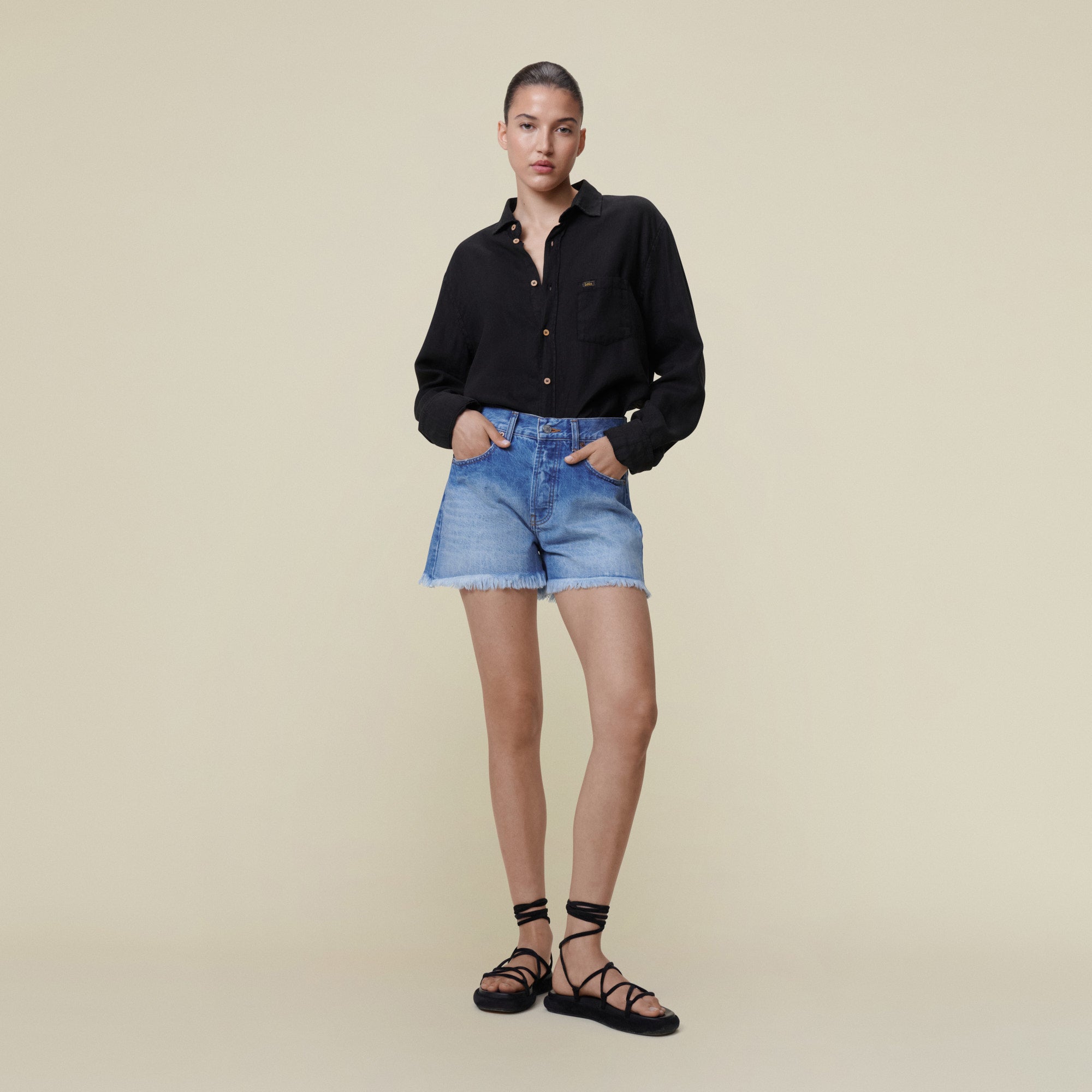 デニム・ジーパン LOIS JEANS SS25 LOIS JEANS Jeans Black (2007 504399) Lois Jeans Black 90's S15 Slim Fit Vintage Jeans- Size 31